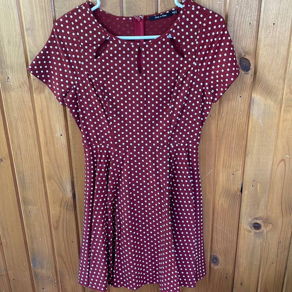 Red Polka Dot Fit-and-Flare Dress